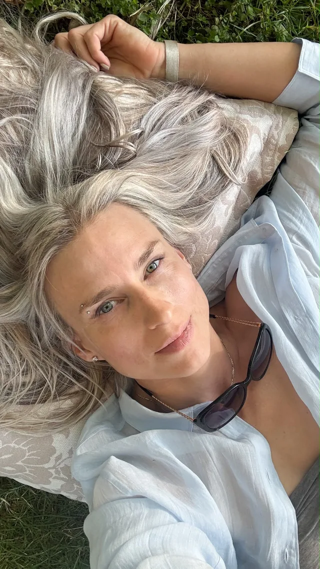 Daniela Duskova relaxing outdoors