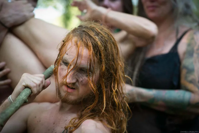 Participant in a group ritual
